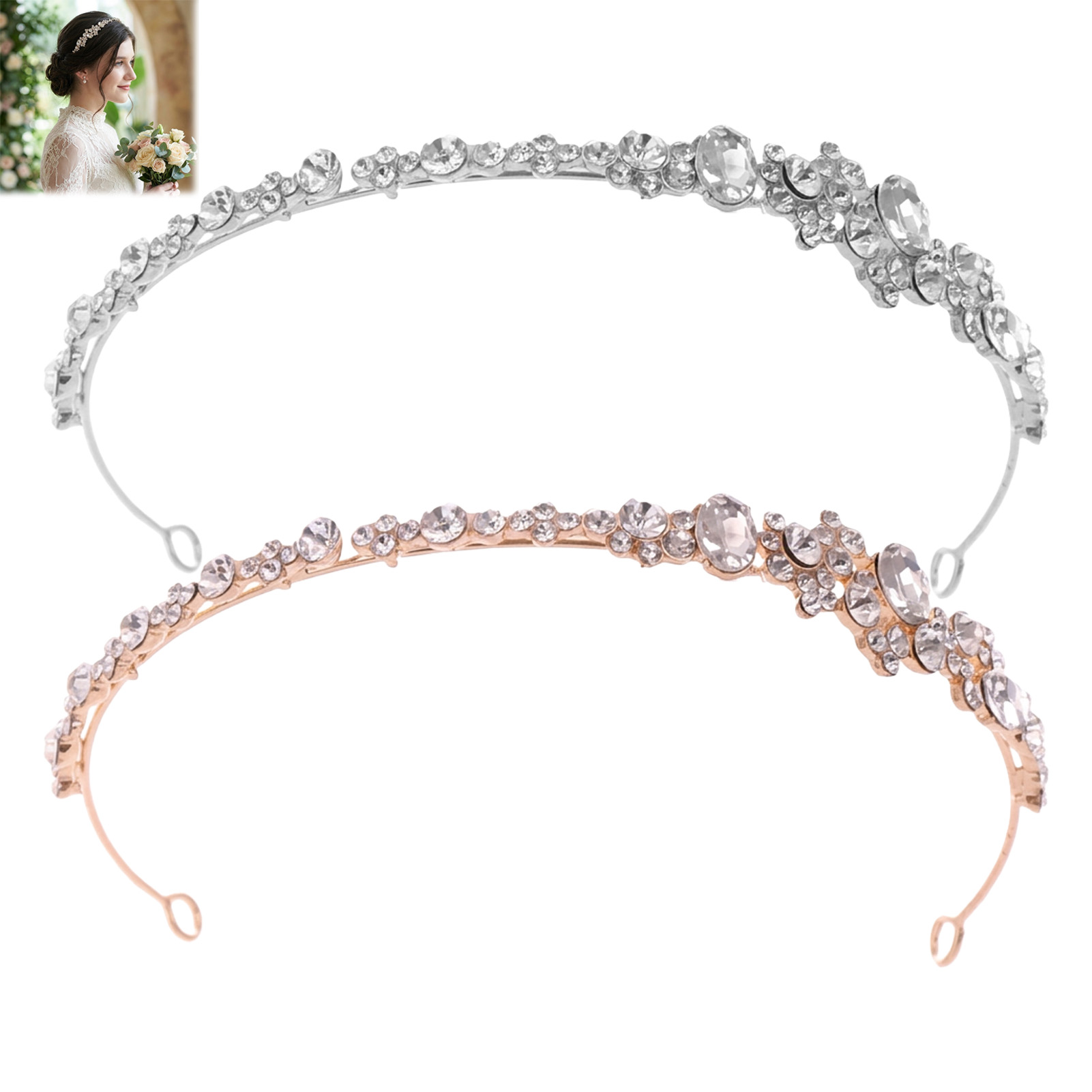 Alloy Rhinestone Crown Headban - Women'S Hair Accessories Wedding のレビューと価格