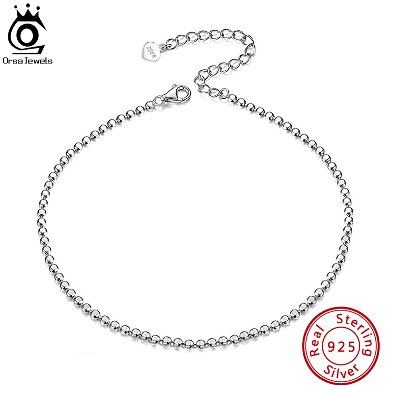 ORSA JEWELS Genuine 925 Sterli - Beaded Anklet Chain のレビューと価格