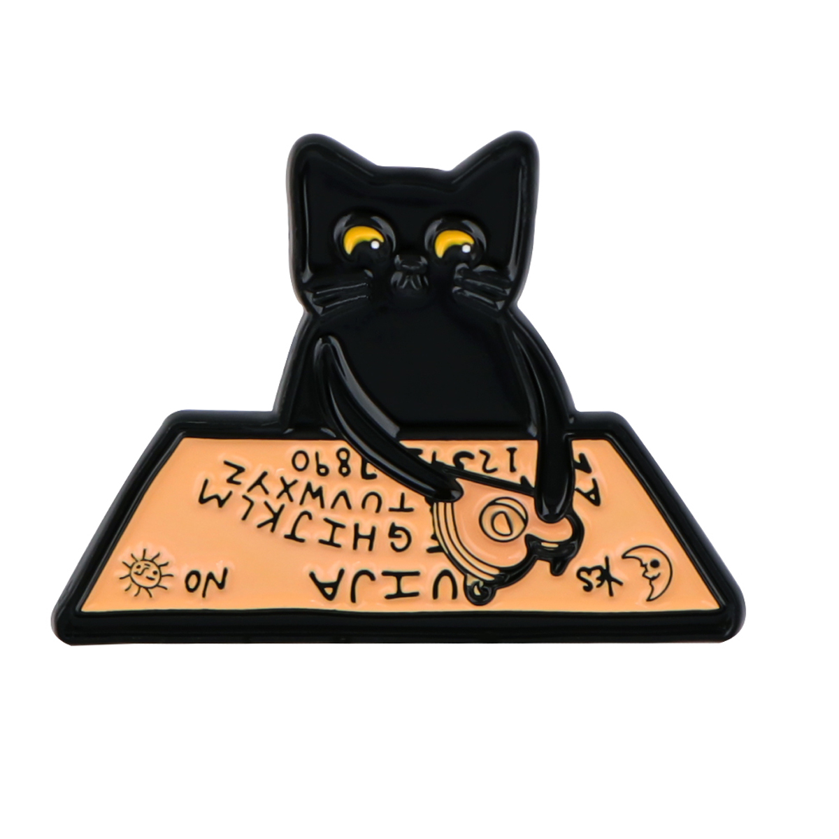 Black Cat Ouija Enamel Pin Hal - Women Accessories Picture のレビューと価格