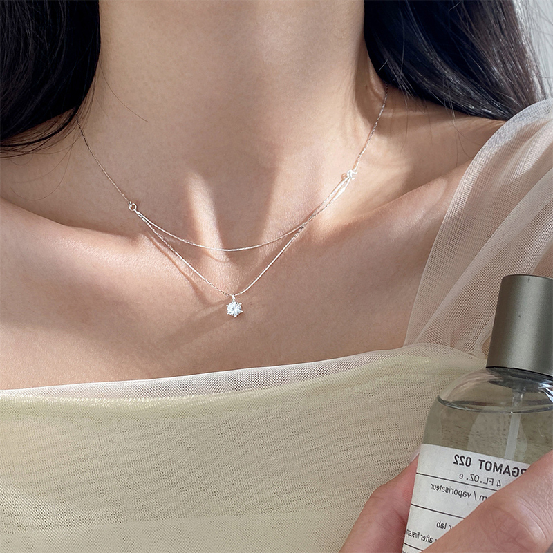 925 Sterling Silver Four Claw  - Layered Necklace Set のレビューと価格