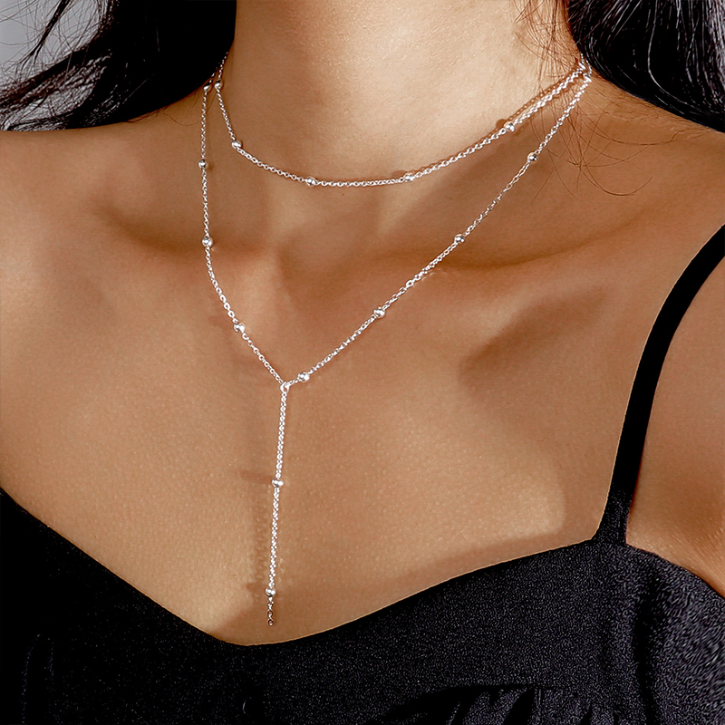 New Trendy 925 Sterling Silver - Layered Necklace Set のレビューと価格