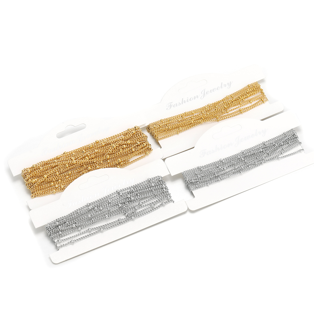 2 Meters Stainless Steel Gold  - Beaded Anklet Chain のレビューと価格