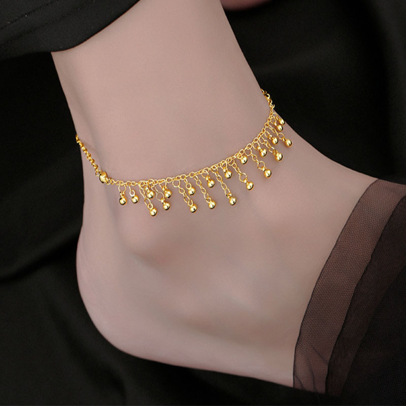 925 Sterling Silver Round Bead - Beaded Anklet Chain のレビューと価格
