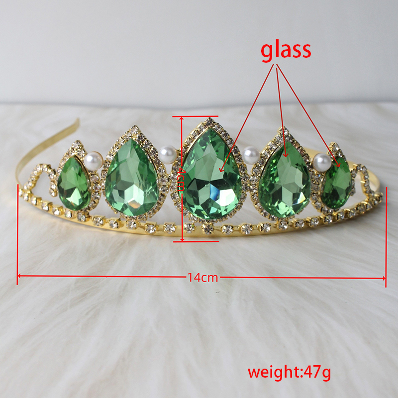 Green Water Drop Rhinestone Cr - Women'S Hair Accessories Wedding のレビューと価格